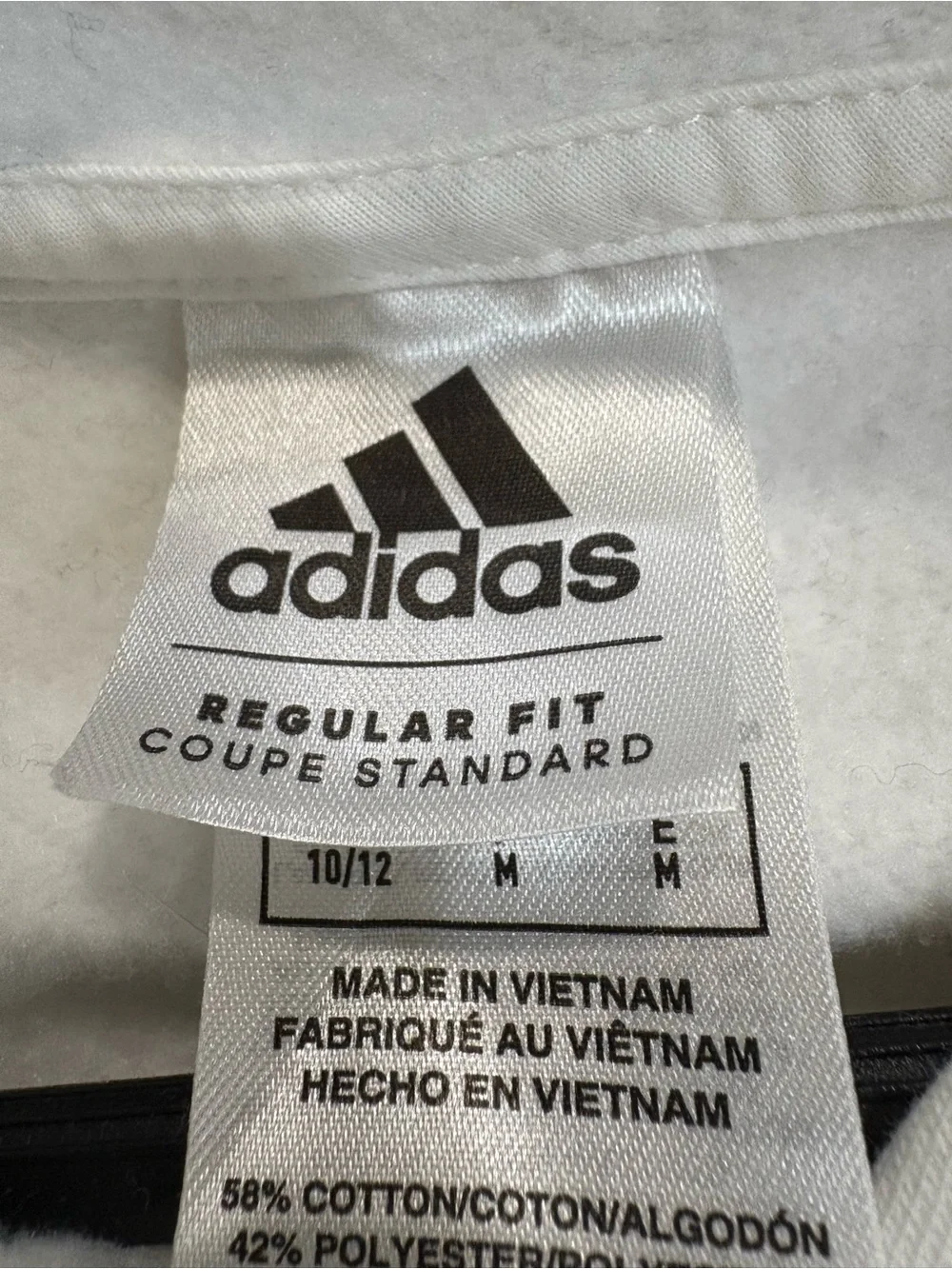 Adidas Kids White Hoodie with Black Logo